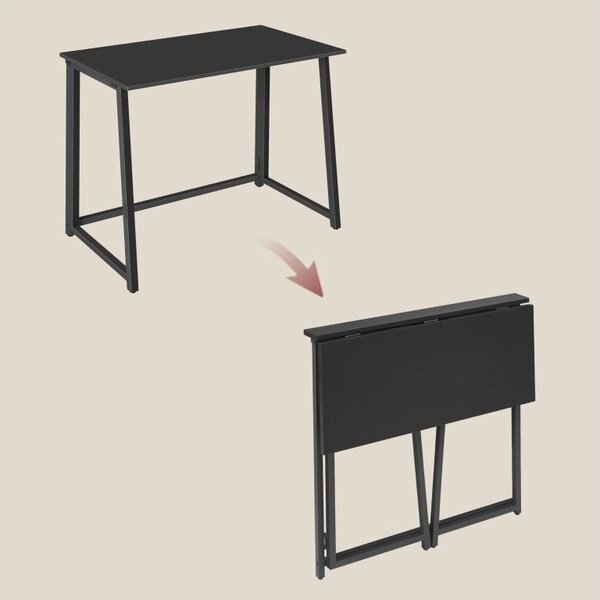 Set pentru birou ZARIMO masa 80x40 cm, neagra + fotoliu AVOLA VELVET, gri deschis
