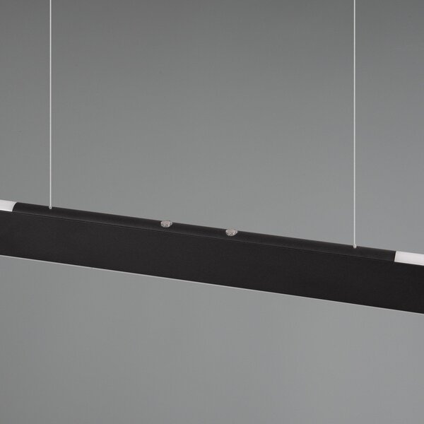 Trio Lighting Lampă suspendată cu LED Helios, negru, înălțime reglabilă și dimabilă CCT, reglabil, Negru, Camera de zi / sufragerie, Metal, Modern