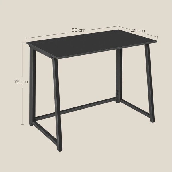 Set pentru birou ZARIMO masa 80x40 cm, neagra + fotoliu AVOLA VELVET, gri deschis