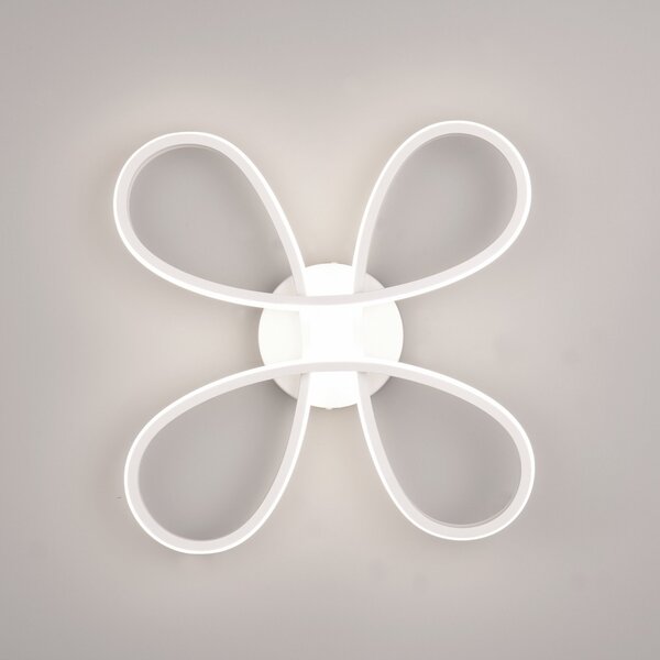 Trio Lighting Plafonieră Fly LED, alb mat, 4.000 K, 40 cm x cm, reglabil, Alb, Camera de zi / sufragerie, Metal, Modern