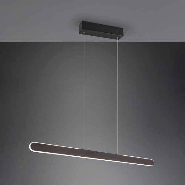 Trio Lighting Lampă suspendată cu LED Helios, negru, înălțime reglabilă și dimabilă CCT, reglabil, Negru, Camera de zi / sufragerie, Metal, Modern