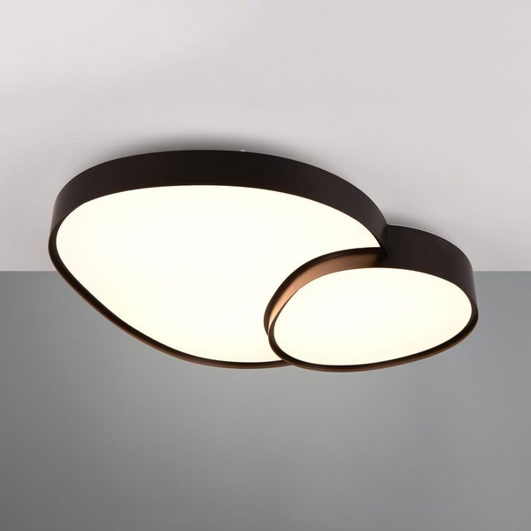 Trio Lighting Plafonieră cu LED Rise, negru, 77 x 63 cm, CCT, reglabilă, reglabil, Negru, Camera de zi / sufragerie, Metal, Modern
