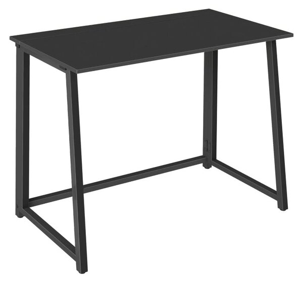 Set pentru birou ZARIMO masa 80x40 cm, neagra + fotoliu AVOLA VELVET, gri deschis