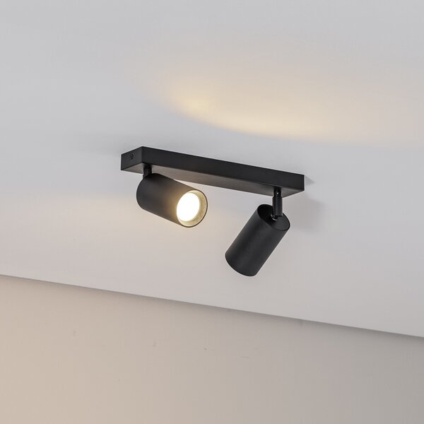 Argon Spot de tavan Sado, negru, oțel, reglabil, 2 becuri, reglabil, Negru, Camera de zi / sufragerie, Metal, Modern
