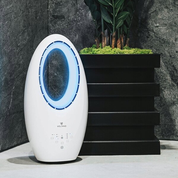 Ventilator fără palete cu iluminare din spate cu LED și telecomandă