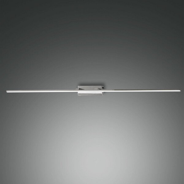 Fabas Luce Oglindă LED Nala, cromată, lățime 110 cm, metal, Metalic, Baie, Metal, Modern, Soclu de perete jos