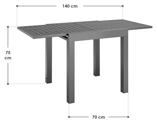 Juskys Masa de gradina Laki 70x70 cm - antracit