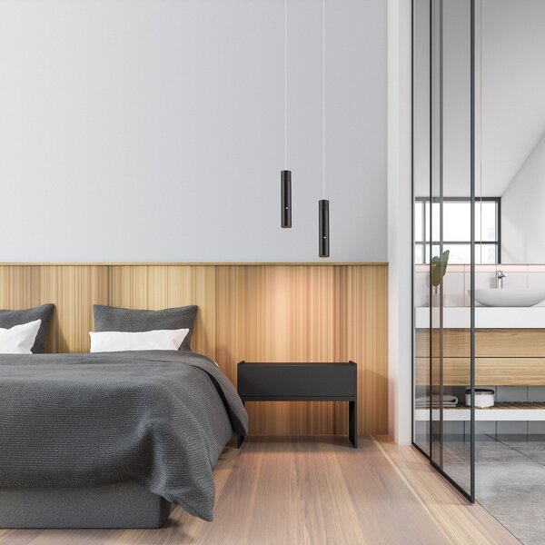 JUST LIGHT. GmbH Lampă suspendată LED cu baterie reîncărcabilă Attach, negru, fier, reglabil, Negru, Camera de zi / sufragerie, Metal, Modern