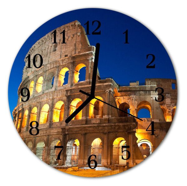 Ceas de perete din sticla rotund Colosseum Colosseum Galben
