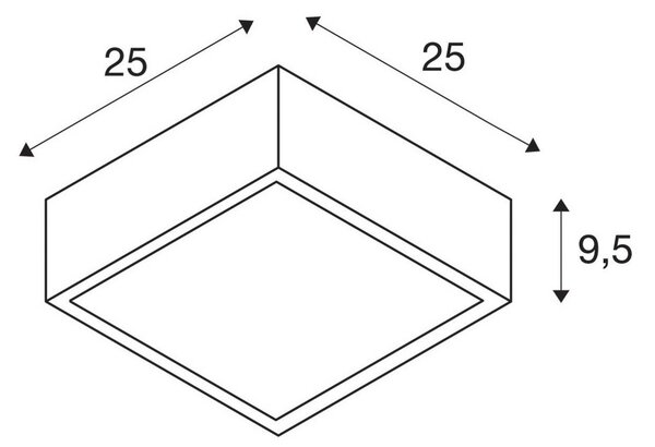 SLV plafonieră Plastra 104, alb, gips, lățime 25 cm, reglabil, Alb, Camera de zi / sufragerie, Tencuială / Argilă, Modern