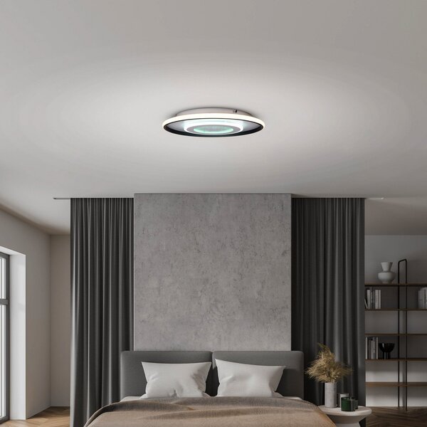 Näve Plafonieră Livana LED, alb/negru, Ø 50 cm, CCT, reglabilă, reglabil, Negru, Camera de zi / sufragerie, Metal, Modern