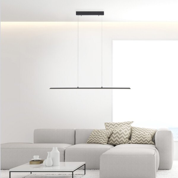PURE LED lampă suspendată Lite, antracit, 100 cm, CCT, dimabil, reglabil, Negru, Camera de zi / sufragerie, Aluminiu, Modern