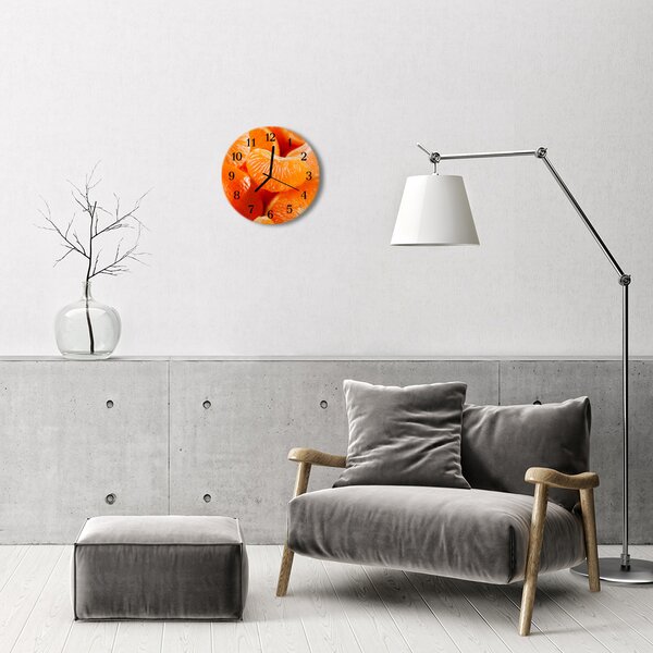 Ceas de perete din sticla rotund Tangerine de fructe Orange