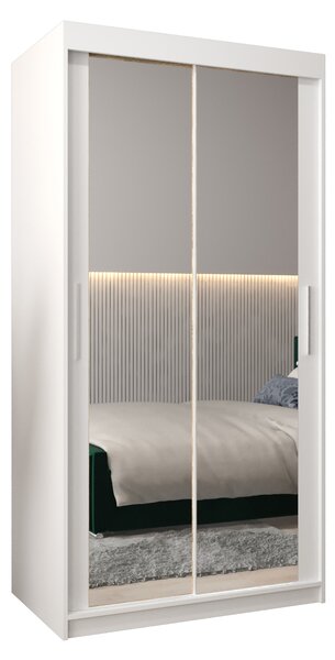 Dulap de haine 100 cm Toki 3 (alb mat + alb mat). 1065041