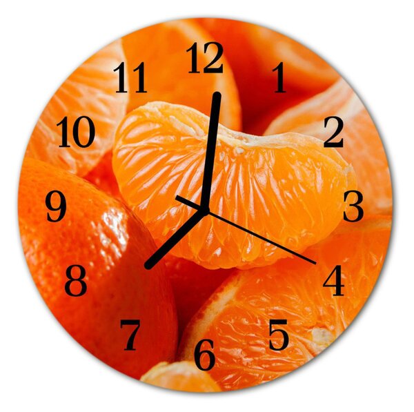 Ceas de perete din sticla rotund Tangerine de fructe Orange