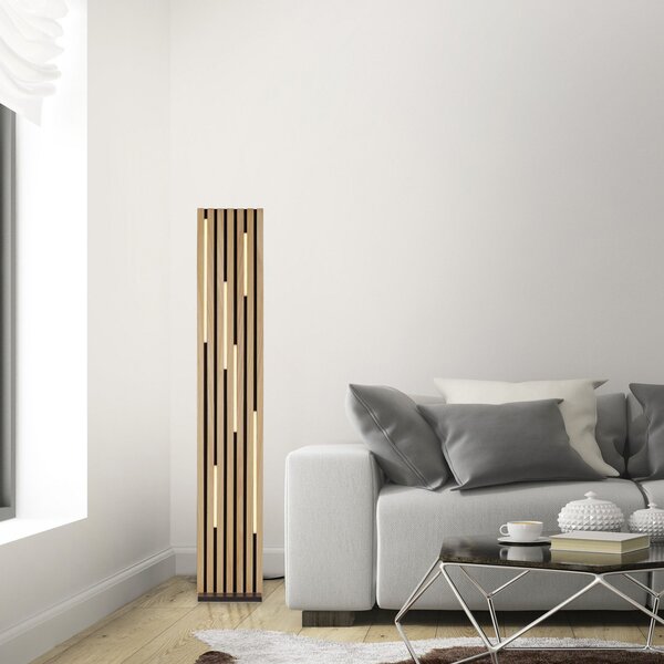 Q-Smart-Home Paul Neuhaus Lampadar LED Q-Acoustic lemn înălțime 162 cm, reglabil, Lemn, Camera de zi / sufragerie, Lemn, Modern