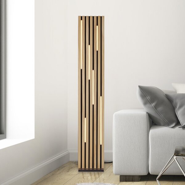 Q-Smart-Home Paul Neuhaus Lampadar LED Q-Acoustic lemn înălțime 162 cm, reglabil, Lemn, Camera de zi / sufragerie, Lemn, Modern