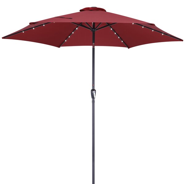 Deuba Umbrelă de soare LED Florida Ø300 cm - roșu