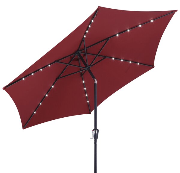 Deuba Umbrelă de soare LED Florida Ø300 cm - roșu
