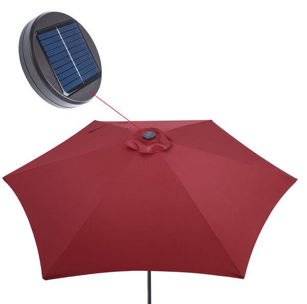 Deuba Umbrelă de soare LED Florida Ø300 cm - roșu