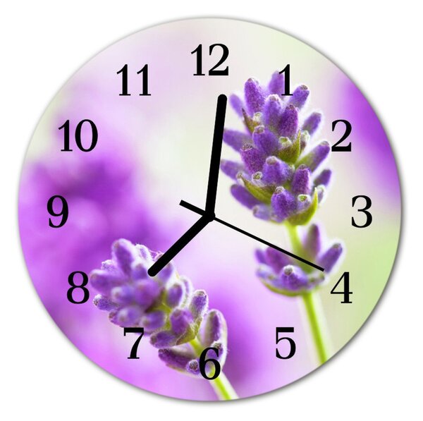 Ceas de perete din sticla rotund Lavandă Lavandă Violet
