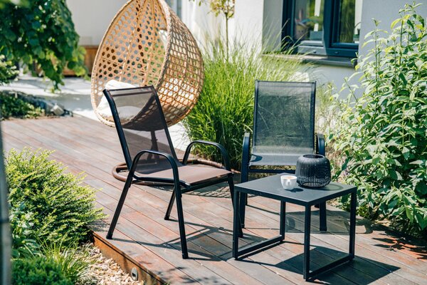 Set 4 bucati scaune de gradina TAVERNO negre