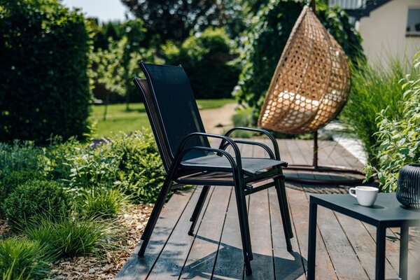 Set 4 bucati scaune de gradina TAVERNO negre