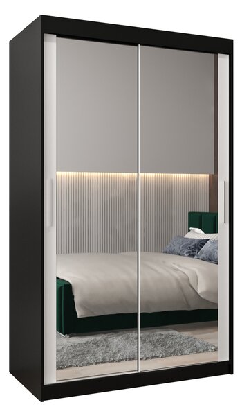 Dulap de haine 120 cm Toki 3 (negru mat + alb mat). 1065059