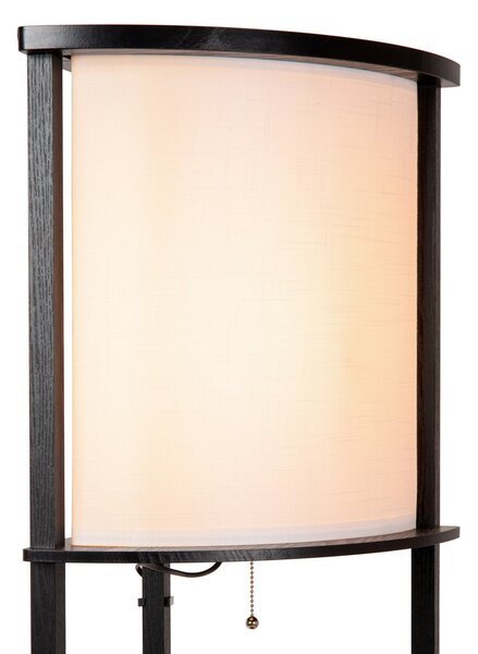 Lucide Lampadar Menno, negru, bumbac, 162,3 cm, E27, Negru, Camera de zi / sufragerie, Lemn