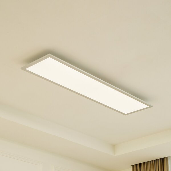 Arcchio Panou LED Lyndra, 120 cm, argintiu, aluminiu, dimabil, CCT, reglabil, Gri, Camera de zi / sufragerie, Aluminiu, Modern
