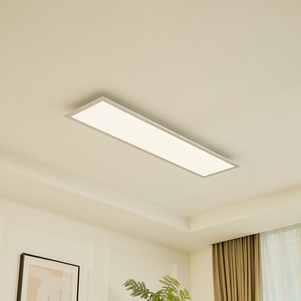 Arcchio Panou LED Lyndra, 120 cm, argintiu, aluminiu, dimabil, CCT, reglabil, Gri, Camera de zi / sufragerie, Aluminiu, Modern