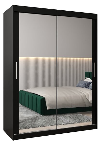 Dulap de haine 150 cm Toki 3 (negru mat + negru mat). 1065074