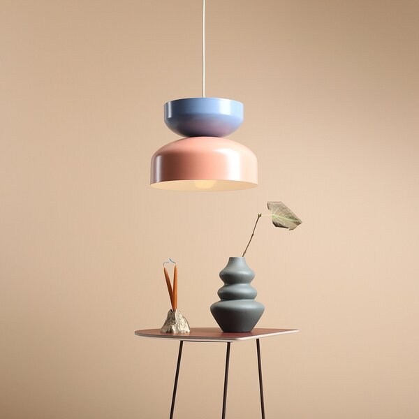 ALDEX Lampă suspendată Tula, coral/albastru, abajur metalic, reglabil, Multicolor, Camera de zi / sufragerie, Metal, Modern