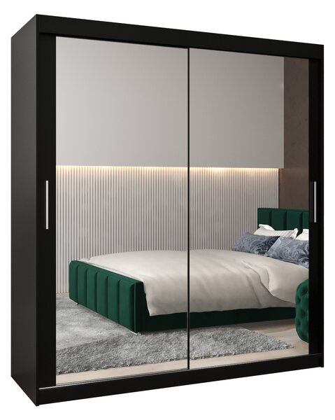 Dulap de haine 180 cm Toki 3 (negru mat + negru mat). 1065088