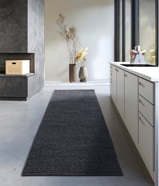 Covor tip traversă gri închis țesut manual din lână 80x200 cm Francois – Villeroy&Boch
