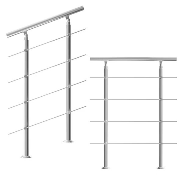 Deuba Balustradă de scări cu 4 bare - 80 cm