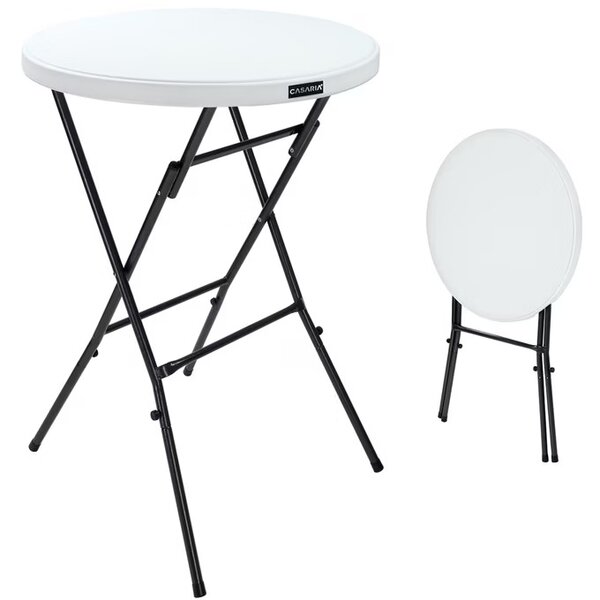Deuba Masă de bar pliabilă Ø72 cm - albă