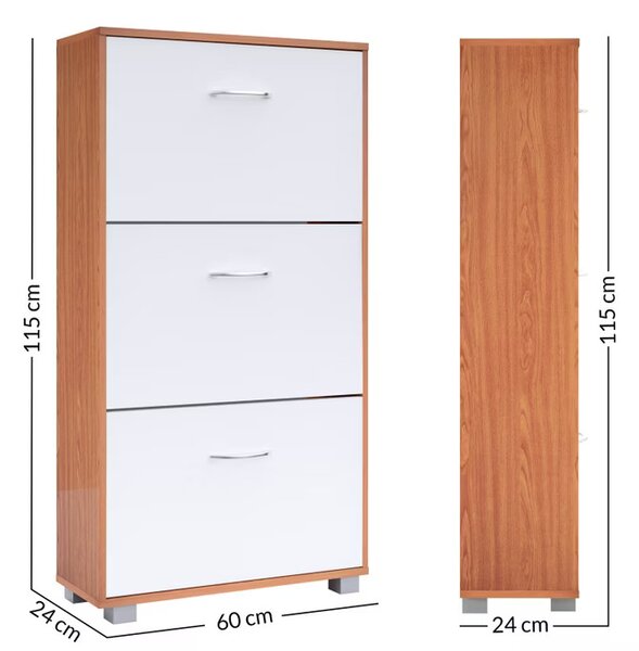Deuba Dulap pentru încălțăminte 115x60x24 cm - fag/alb