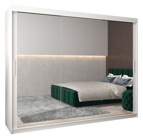Dulap de haine 250 cm Toki 3 (alb mat + alb mat). 1065111