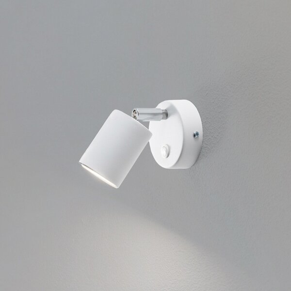 Luminex Spot de perete Fun, alb, 14 cm înălțime, reglabil, GU10, Alb, Camera de zi / sufragerie, Metal, Modern