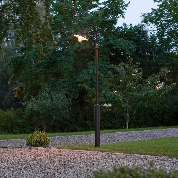 Konstsmide Lampadar Vega, negru, un flux, 240 cm, reglabil, Negru, Metal