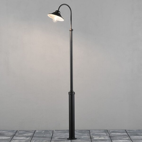 Konstsmide Lampadar Vega, negru, un flux, 240 cm, reglabil, Negru, Metal