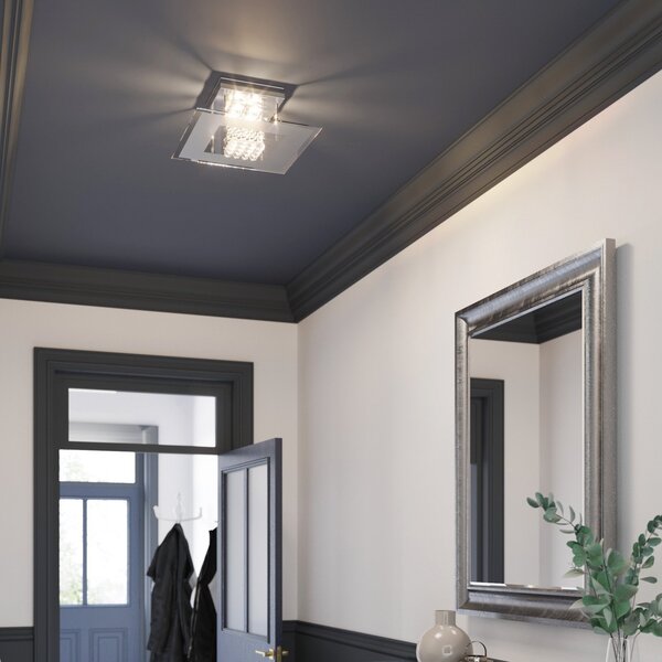 Lindby Lisandra plafonieră LED, IP44, Metalic, Baie, Metal, Modern