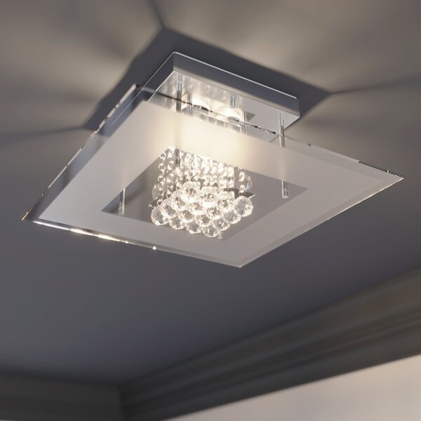 Lindby Lisandra plafonieră LED, IP44, Metalic, Baie, Metal, Modern