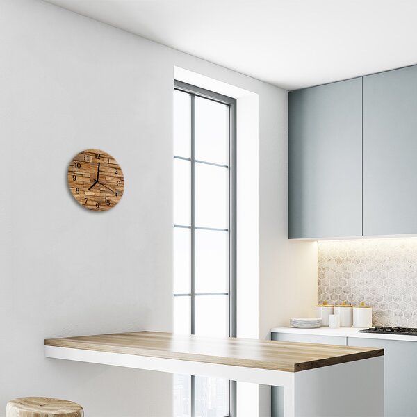 Ceas de perete din sticla rotund Clincher Arhitectura Brown