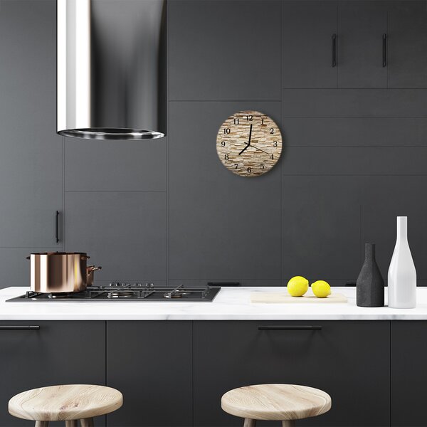 Ceas de perete din sticla rotund Clincher Arhitectura Brown