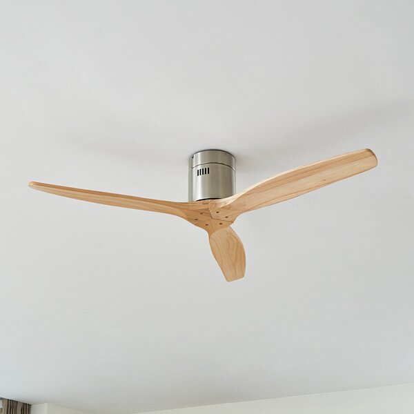 Lucande Ventilator de tavan Vindur, nichel, DC, silențios, Lemn, Camera de zi / sufragerie, Lemn, Modern