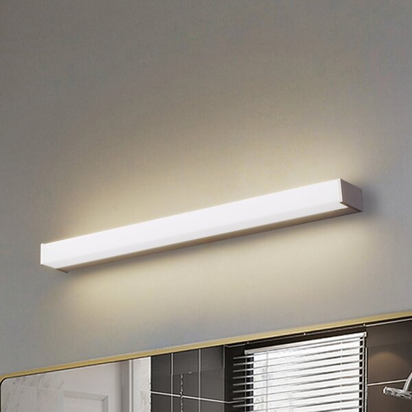 Lindby Aplică de perete Philippa, unghiulară, 59 cm, culoare aluminiu, IP44, Metalic, Baie, Aluminiu, Modern