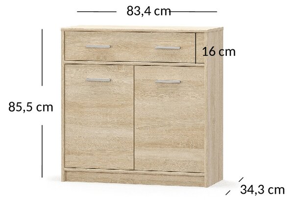 Comodă Terrell (Stejar sonoma). Promo -7%. 1053284