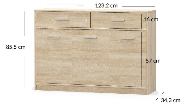 Comodă Terrell (Stejar sonoma). Promo -6%. 1053282